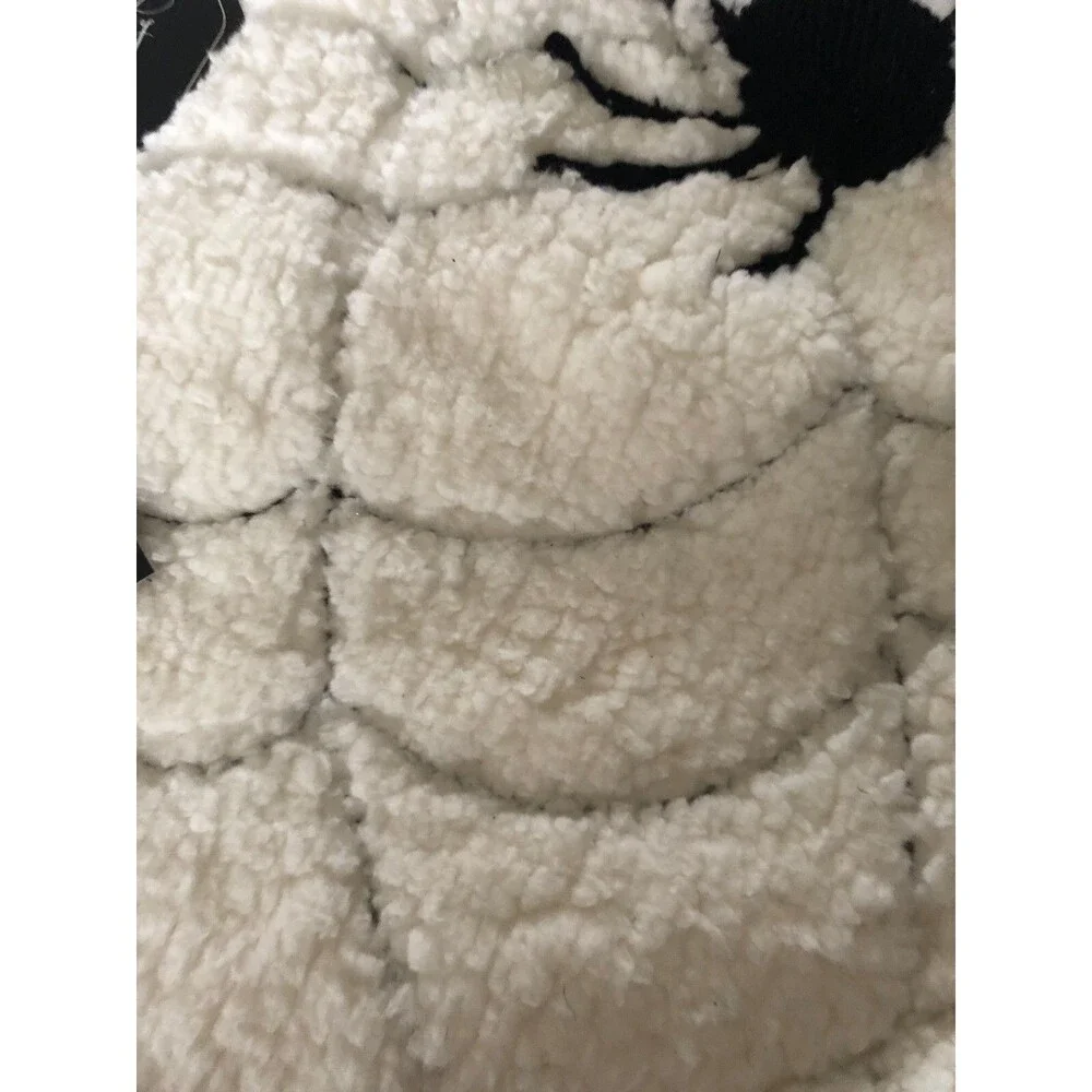 October Sky Halloween Sherpa Spider Web Placemats Embroidered White Set of 4